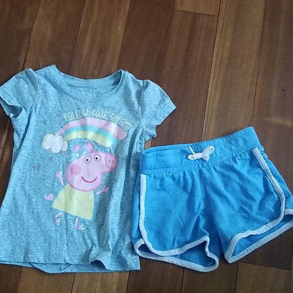 Peppa Pig T-shirt & cat and jack shorts - Picture 1 of 7